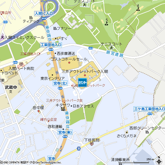 三井アウトレットパーク入間カードデスク付近の地図